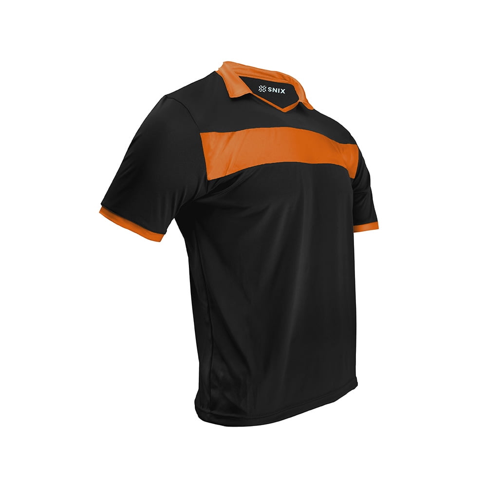 Polera De Futbol Zid Negra Franja Naranja Talla Xxl