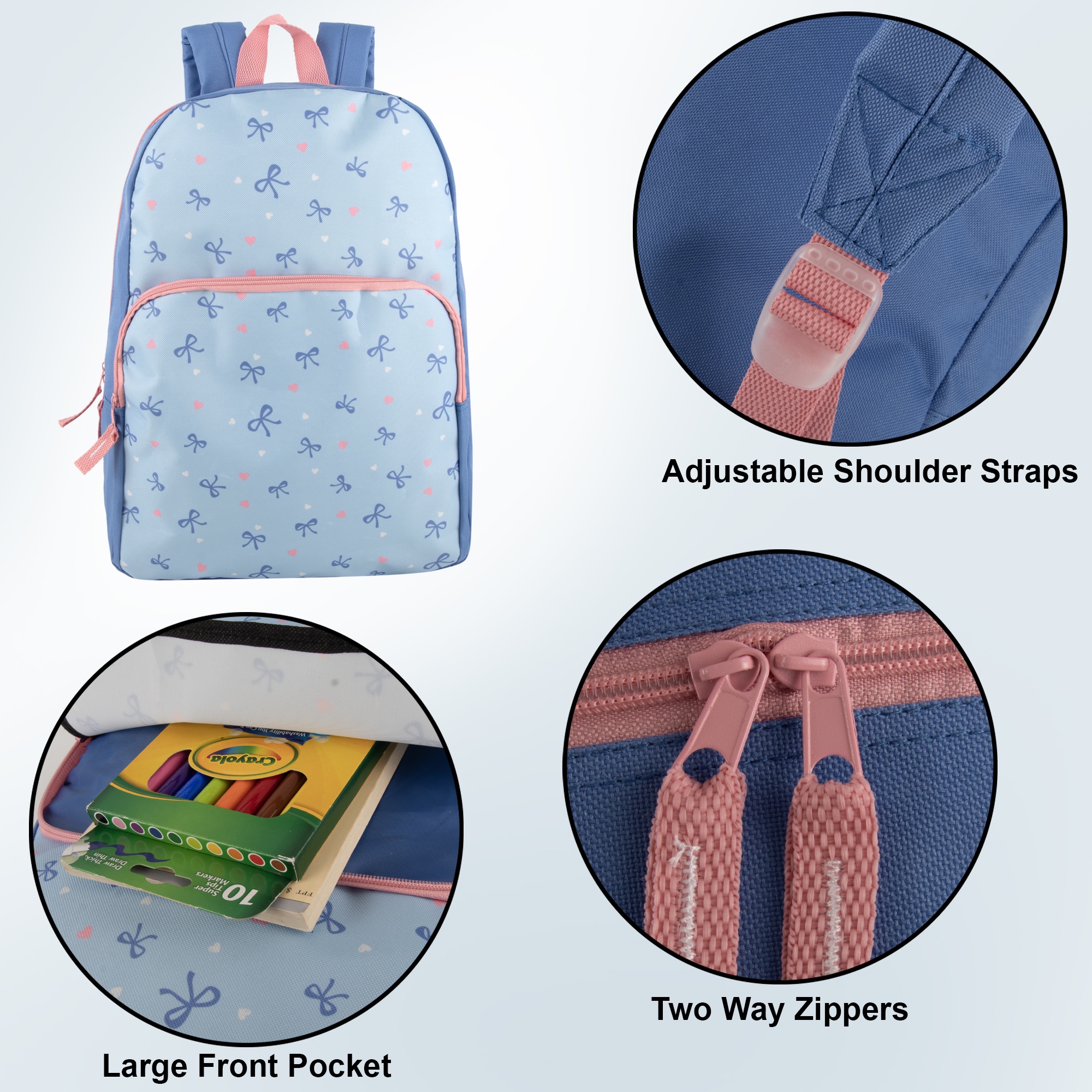 Mochila de 17 pulgadas con estampado divertido para viajes y commuting en hermoso diseño de moños 4