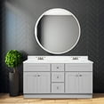 thumbnail image 4 of Design House Brookings 60" x 21" Ready to Assemble Solid Wood 3-Drawer Bath Vanity Cabinet, Sherwin Williams® Gray, 4 of 24