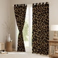 thumbnail image 3 of jejeloiu Rustic Leopard Hide Black Out Curtains,Jungle Animal Cheetah Curtains Pack of 2 (42x63 Each),Black Brown Bedroom Curtains For Adult,Super Cozy Room Decor, 3 of 6