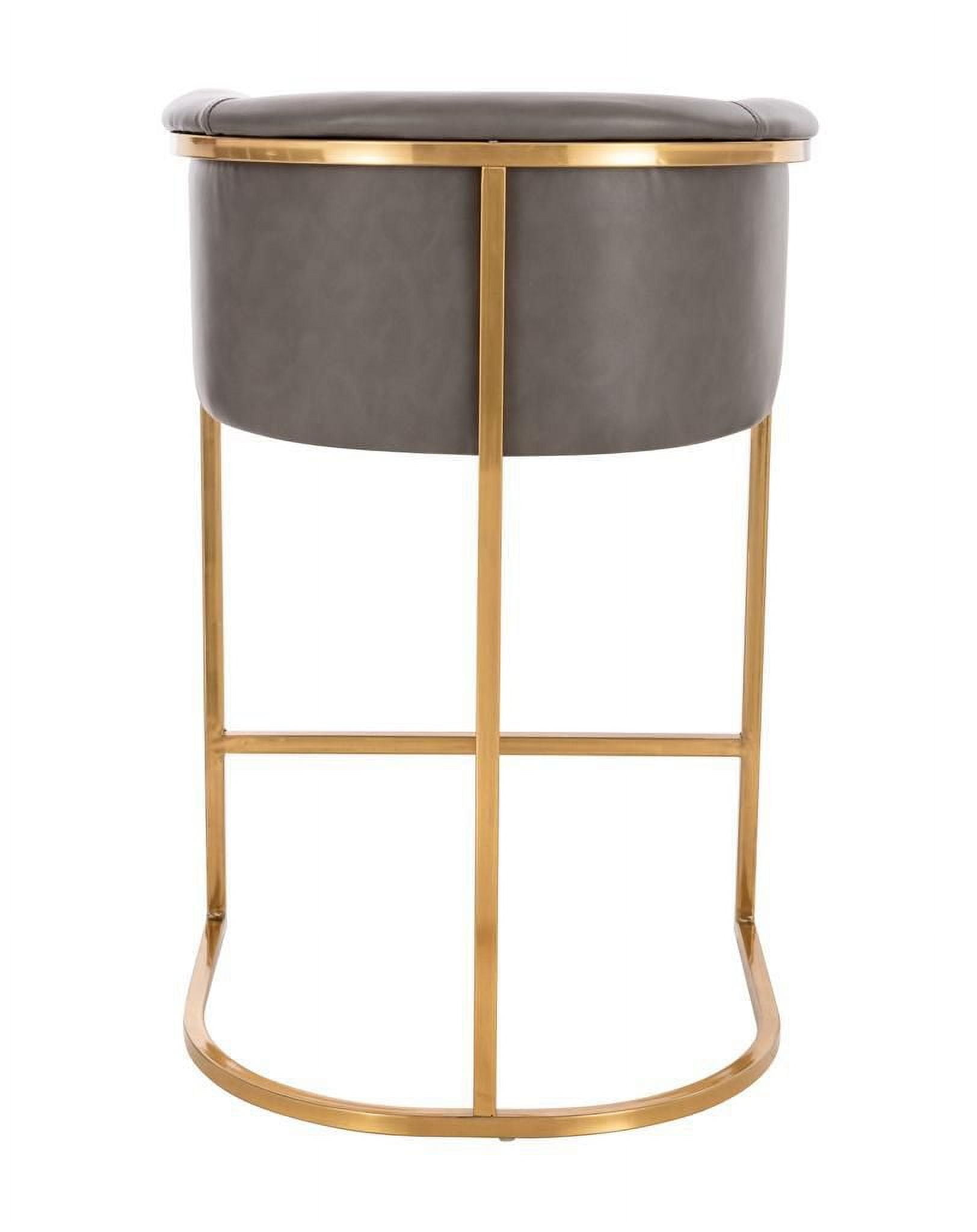 Kanye Velvet Stool in Dark Grey PU