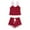 Red, variant on CLOISE Pajama Sets for Women 2 Piece Cozy Lace Cami Sleepwear Tops and Comfy Shorts Pjs Sets Comfort Solid Classic Night Clothes