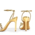 thumbnail image 4 of DREAM PAIRS Women's Double Bowknots Crystal Sandals Clear Slingback Heels Square Toe Shoes for Party Wedding Brielle, 4 of 7