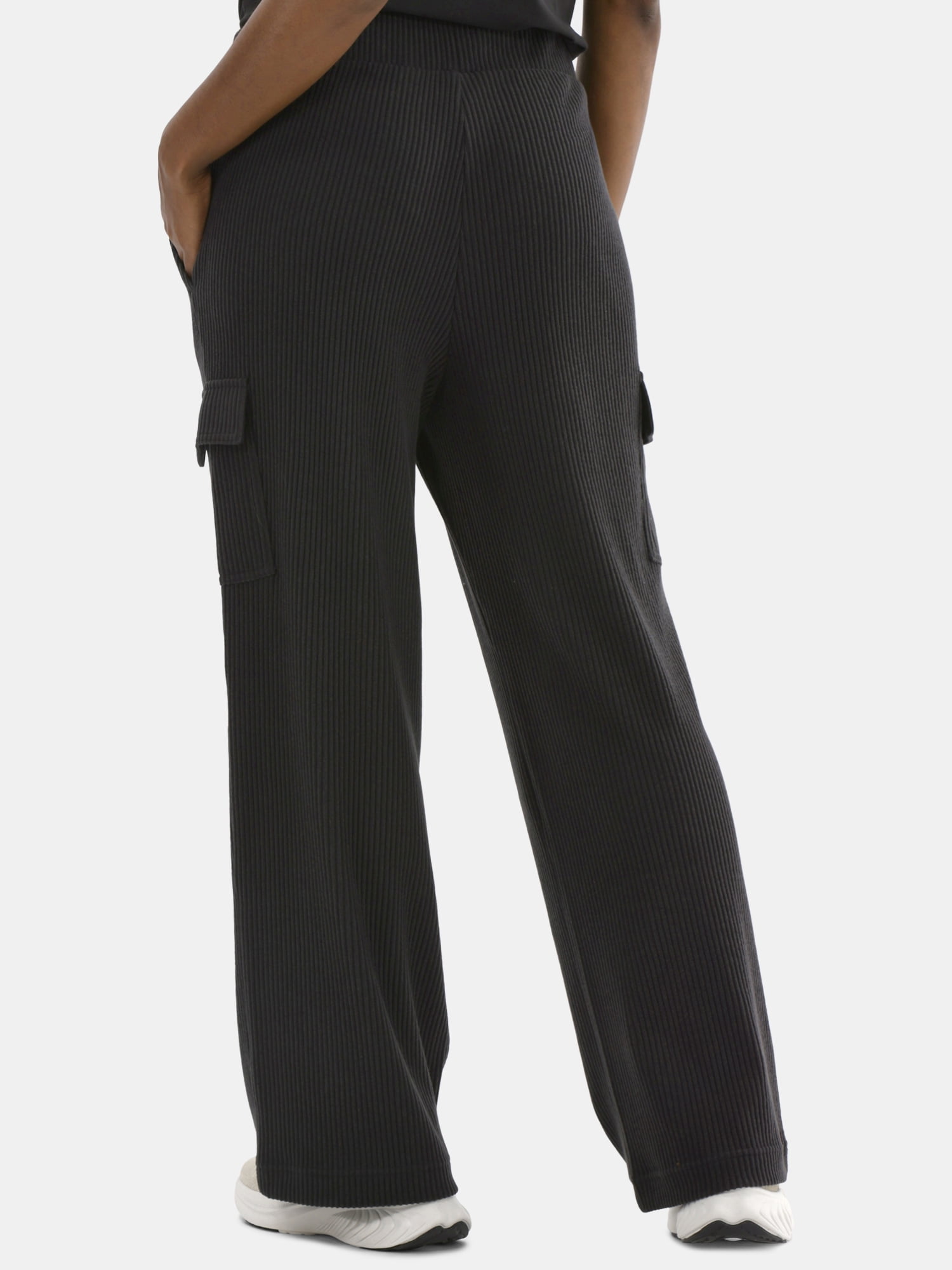 Avia Women’s and Women's Plus Corded Ribbed Seamed Wide-Leg Pants, Sizes XS-4X