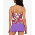 thumbnail image 3 of Hula Honey Womens Floral Ruffle Swim Top Separates Purple S, 3 of 3