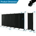 thumbnail image 3 of Costway 6-Panel Folding Room Divider 6FT Rolling Privacy Screen with Lockable Wheels Black, 3 of 10
