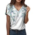 thumbnail image 1 of Cathalem Womens Summer Shirt 2024 Summer Ribbed Knit Slim Fitted Basic Solid Color Tee Tops,White L, 1 of 5