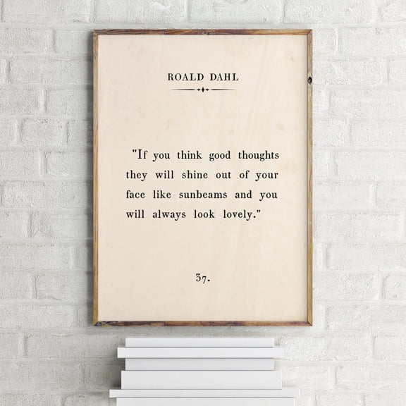 Roald Dahl Quote Print, Book Quote Wall Art, Inspirational Motivational Print,Book Page Print,Vintage Prints Wall Art,Retro Poster Home Decor #311, Unframed Poster Size 8x12
