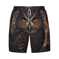 thumbnail image 4 of Lsque Mens Swim Trunks Classical Style Brown Owl Pattern - Bathing Suit Compression Liner - Beach Swim Shorts Swimwear - (S-3XL) - Stretch Quick Dry -X-Large, 4 of 9
