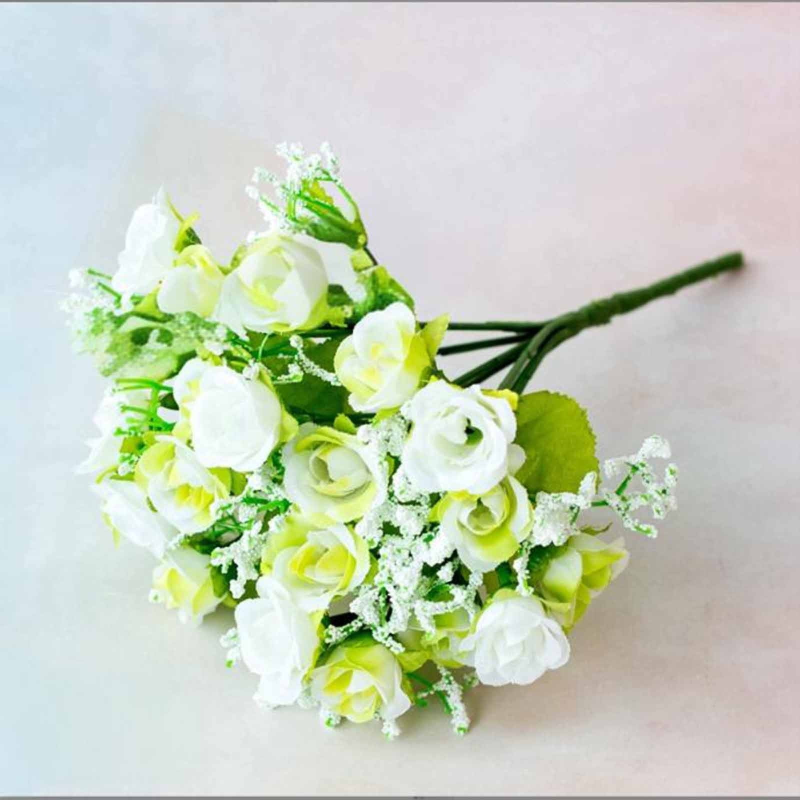 XYAIYT Artificial Diamond Rose Bouquet with 7 Forks and 21 Heads