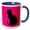 Blue/White, variant on 3drose, Minimalistic Black Cat Silhouette Vector Art, 11oz Two-tone Blue Mug