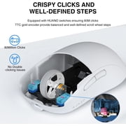 AJAZZ AJ199 Gaming Mouse: 60g Ultra-Lightwieght-PixArt 26K Optical Sensor-26,000DPI - 6 Programmable Buttons- HyperSpeed Wireless/Wired- Esports & FPS Gaming,Low Back Curve(Ergonomic-White