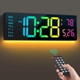 thumbnail image 1 of Reloj de pared digital Hournor 16 con 11 colores RGB y alarma, 1 of 6