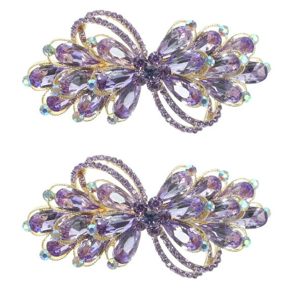 MLINS  Set of 2 Hair Pins for Styling Iridescent Rhinestone Clip