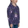 thumbnail image 3 of Sikiie Lavender Flowers Youth Hoodie Sweatshirt Pullover Hooded Classic Casual Essentials Hoodiefor Boys Girls Kids -Medium, 3 of 6