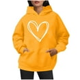 thumbnail image 4 of ZVAVZ Women's Fashion Hoodies & Sweatshirts,Cute Graphic Print Hoodie for Teen Girls Long Sleeved Comfortable Hooded Sweatshirt with Pockets Casual Loose Vintage Pullover Tops Yellow L, 4 of 5