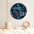thumbnail image 5 of Daiia Navy Blue Geometric Printed Pattern Ceramic Plate Dinner Plates Bone China Decorative Plates with Display Stand Art Ceramic Ornaments for Wall Hanging Decoration-8in, 5 of 6