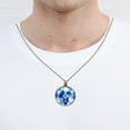 thumbnail image 4 of Blue and White Geometry Necklace Personalized Custom Photo Round Pendant Adjustable Stainless Steel Necklaces with Gift Box for Men Women Mothers Valentine's Jewelry Gift, 4 of 6