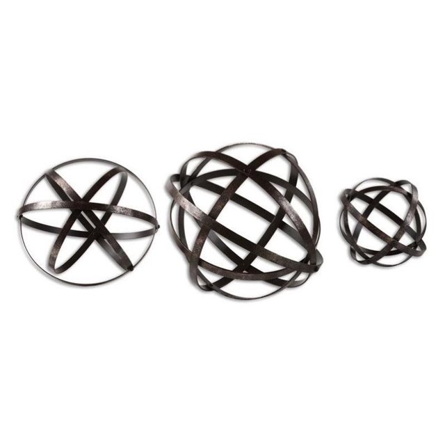 Uttermost Stetson Sphères Ouvertes Bronze Foncé - Lot de 3