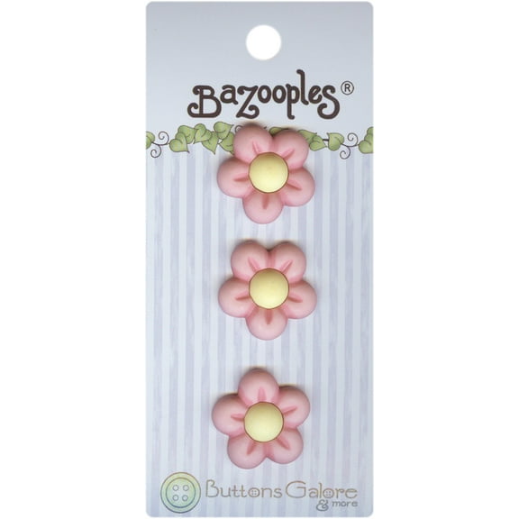 Buttons Galore Bazooples Buttons-Pink Flowers