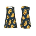 thumbnail image 7 of Honeii Blue Striped Sunflower A Print Women's Sleeveless Dress, Loose Fit Casual Dress for Women, Summer Fashion Dress, 7 of 7