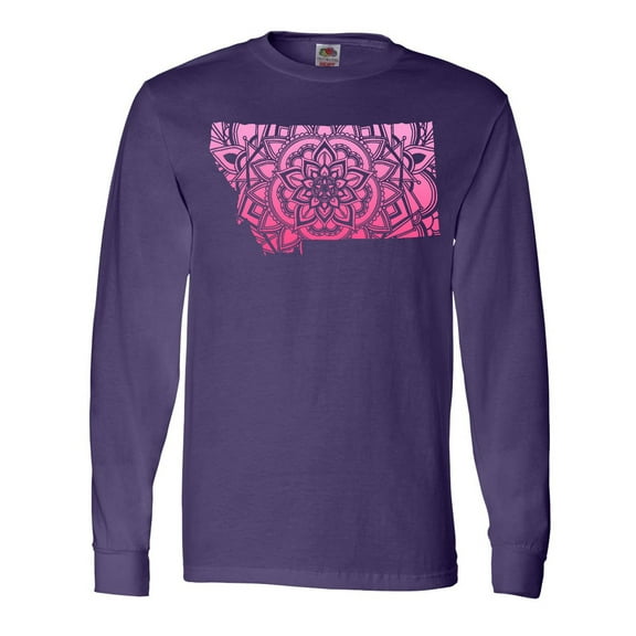 Inktastic Montana Silhouette Mandala Long Sleeve T-Shirt