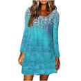 thumbnail image 1 of Vestido suelto clásico con estampado de flores de manga larga con cuello en V informal a la moda para mujer Pompotops hdfakjf7211, 1 of 5
