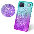 thumbnail image 3 of Compatible for LG K92 5G Case, with Tempered Glass Screen Protector SOGA Diamond Liquid Quicksand Cover Cute Girl Women Phone Case - Pink / Purple, 3 of 5