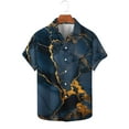 thumbnail image 2 of Stamzod Mens Vacation Shirts Fashion Vintage Printed Summer Turndown Short Sleeve Beach Shirt Casual Loose Button Down Shirt Men Blue XXXL, 2 of 5