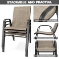 thumbnail image 5 of CHINNLUU Patio Dining Chairs Set of 4 Outdoor Stackable Dining Chairs for All Weather 330lbs Capacity Heavy Duty Metal Frame Patio Furniture for Backyard Garden Poolside (Brown), 5 of 12