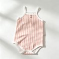 thumbnail image 7 of biudgviw Baby Girl Clothes Breathable Plaid Camisole Bodysuit Newborn Infant Outfit Button Front Sleeveless Casual Onesies(Pink,12-18 Months), 7 of 7