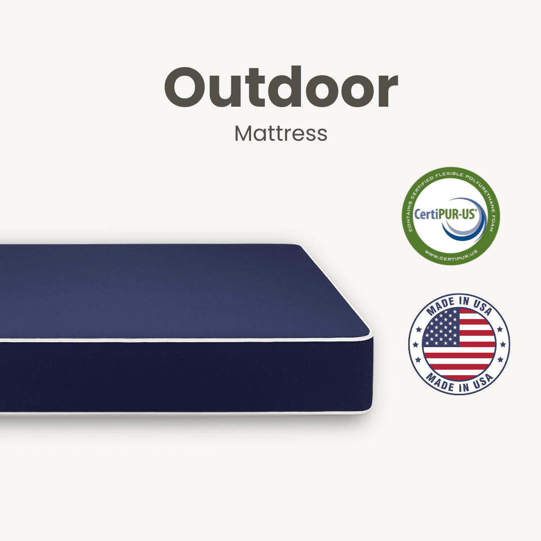 Outdoor Waterproof Mattress 8-Inch, Twin Size, Easy to Clean, Comfortable Foam Mattress, Made in USA