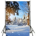 thumbnail image 2 of LELINTA 5x7ft Christmas Backdrop Winter White Snow Wonderland Backdrop Christmas Pine Tree Snowflake Forest Photography Background Bokeh Outdoor Banner Party Decorations Photo Studio Props, 2 of 4