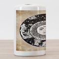 thumbnail image 3 of Mystic Ceramic Toothbrush Holder, Sun Face in a Circle Motif Esoteric Inner Power of the Cosmos Theme, Decorative Versatile Countertop for Bathroom, 4.5" X 2.7", Black White Cream, by Ambesonne, 3 of 4