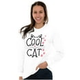 thumbnail image 4 of Crazy Lady Cool Cat Kitten Adorable Women's Long Sleeve T Shirt Brisco Brands S, 4 of 5