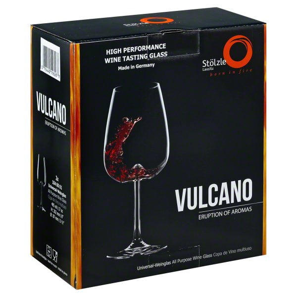 Stolzle Lausitz Vulcano 17 Ounce All Purpose Wine Glass, 2 glasses