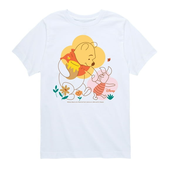 Winnie the Pooh - Piglet and Pooh Go On a Journey - Toddler And Youth Short Sleeve Graphic T-Shirt