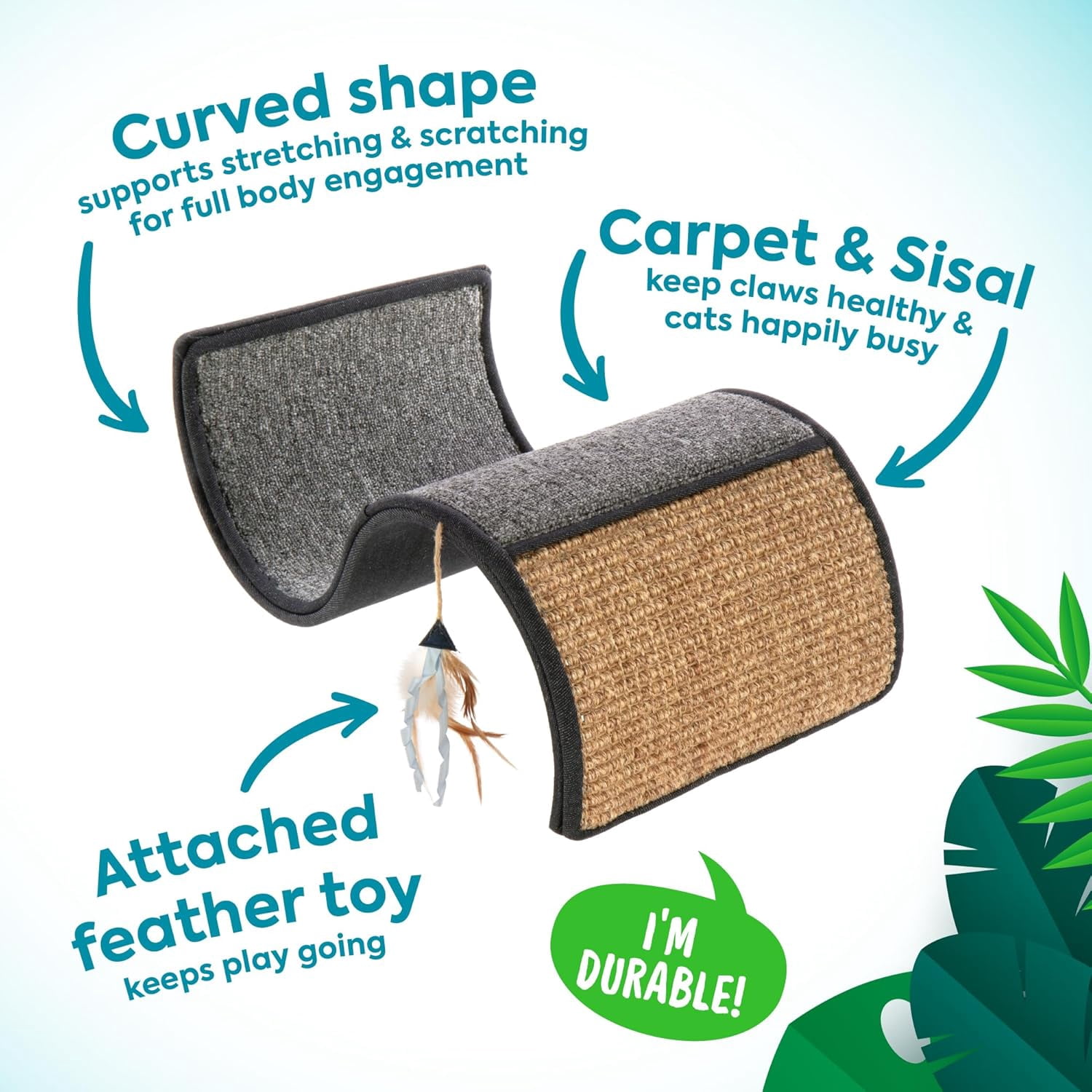 Dual-Surface Cat Scratching Post with Lounge and Hideaway, Gray Furniture Protector for All Cats