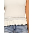 thumbnail image 5 of DARING DIVA Women's Tank Top Summer Ruffle Hem Basic Tanks XS Beige, 5 of 6