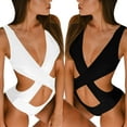 thumbnail image 5 of Seyurigaoka Women Bodysuit Swimsuit, Crossover Design, Sexy V-neck Clothing, 5 of 5