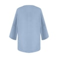 thumbnail image 4 of Women Cotton Linen Embroidered Tops Loose Fit Tunic 3/4 Sleeve Summer Blouse Shirts Boho Peasant Trendy Clothes 2026, 4 of 5