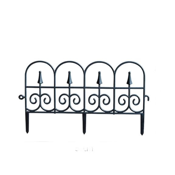 Black Garden Fence Plastic Courtyard Fencing With European Style Design And Sturdy Build For Flower Beds, Lawns, Driveways, And Path Edging 58X34Cm