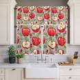 thumbnail image 2 of Abstract Golden Curtain Valances Set Water Ripple Dark Blue Sea Modern Art Kitchen Curtains 24&nbsp;inch Length Rod Pocket Valance and Tiers 3 Piece Set Small Bedroom Bathroom Laundry Decor, 2 of 9
