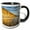Black/White, variant on 3drose, Usa, California, La Jolla, Torrey Pines State Beach Reflections, 11oz Two-tone Blue Mug