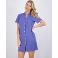 3 Pack Womens Short Sleeve Full ButtonDown Henley Nightshirt