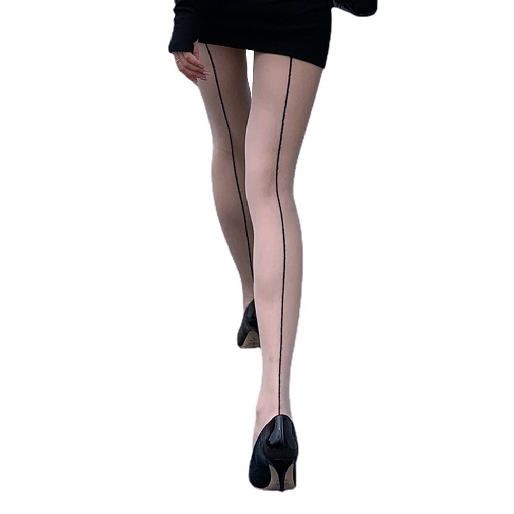 Sexy Pantyhose for Women Line Back Nylons For Women Sheer Tights Black