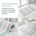 thumbnail image 6 of Unique Bargains Absorbent Striped Non Slip Quick Dry Washable Bath Mats Pink 30"x17", 6 of 6