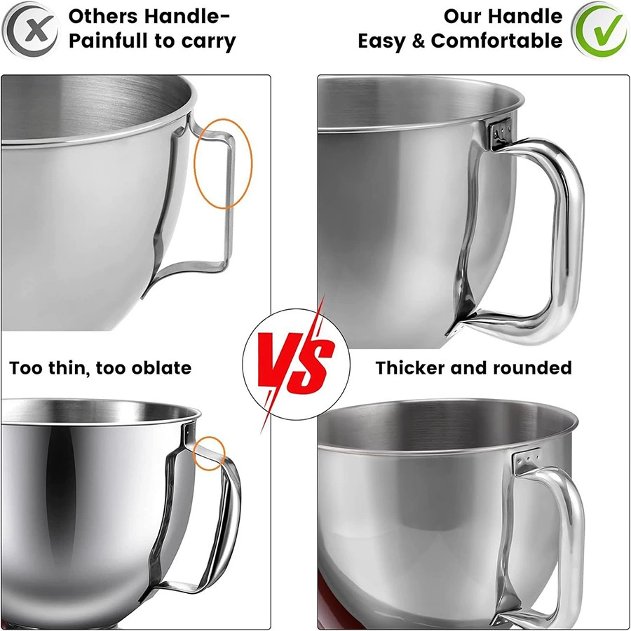 Stainless Steel Bowl for KitchenAid Classic Artisan Series 4.5 5 QT Tilt Head Mixer 5 Quart 304 Stainless Steel Bowl