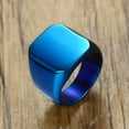 thumbnail image 2 of Ancient Silver/Black/Gold/Blue Big Square Band Men's Stainless Steel Ring Sz7-12, 2 of 9