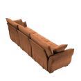 thumbnail image 5 of Newest 3 - Seater Sofa Set, with 2 Ottomans Pillows, Has Solid Wood Frame, Textured Chenille Cover, High - Rebound Cushions, Ideal For Living Rooms, Apartments, Lounges, In Burnt Orange, 5 of 10
